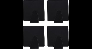 Excellent houseware ophang haakjes - zelfklevend - vierkant - zwart - 4x stuks - rvs