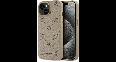 Karl Lagerfeld Back cover - iPhone 15 Hoesje - Beige - Slank ontwerp - MagSafe Compatibel