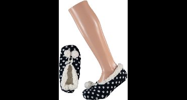 Apollo Ballerina sloffen/pantoffels stippen - kinderen - zwart/wit - maat 31-33