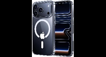 iPhone 16 Pro Hoesje backcover Shockproof siliconen Transparant met geïntegreerde magnetische cirkel