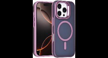 TUNIQ Back cover voor iPhone 16 Pro - MagSafe - Met Camera Stand - Paars