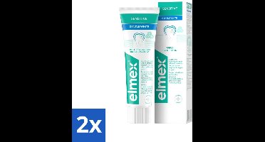 2 x Elmex Tandpasta Sensitive Gentle White 75 ml - Tandpasta - Mondhygiëne - Tanden Witte - Tandvleesbescherming - Bacteriënverwijdering