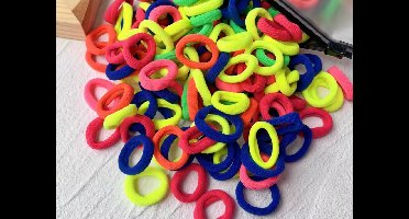 New Age Devi - Kleurenmix Haar-elastiekjes - 100 st - Trendy Kleuren - Gekleurde Haarbandjes voor Meisjes - Kinder Haarbandjes - Babys Haarelastiekjes