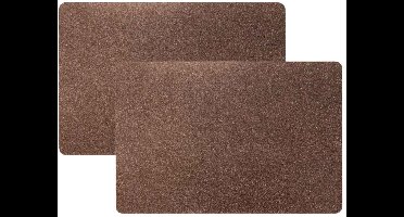 Home & Styling Luxe Tafel placemats Argenta - 6x - koper - pvc met glitters - 43 x 28 cm - Onderleggers