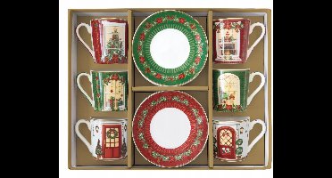 Easy Life Kerstkopjes & Schotels Set 6x100ml - Festive Avenue