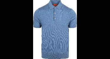 Suitable Polo Merinowol Blauw - Maat XL - Heren - Polo shirt Heren met Korte mouw