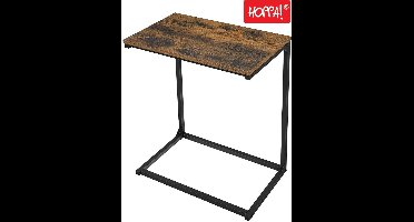 Hoppa! - Industriële Bijzettafel - Bruin/Zwart - 55 x 35 x 66 cm (B x D x H)