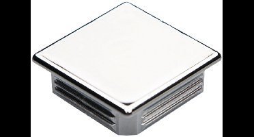 verchroomd vierkant insteekdop - 30x30mm - 10 stuks - standaard geribbelde eindkap - inslagdop