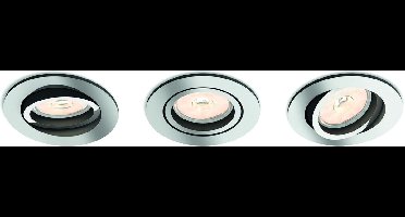 Philips Donegal inbouwspot - 3-lichts - chroom - rond