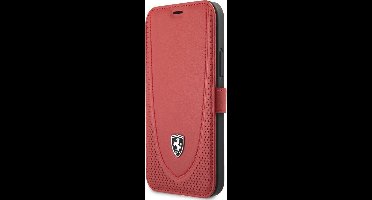 iPhone 12 Pro Max Bookcase hoesje - Ferrari - Effen Rood - Leer