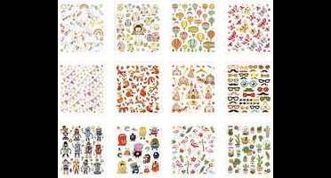 Stickerboek, hele jaar, vel 15x16,5 cm, 12 vel/ 1 stuk