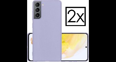 Hoesje - 2 Stuks - Geschikt voor Samsung Galaxy S21 - Sterk & Shockproof - Case Siliconen - Back Cover - Telefoon Hoes - Lila
