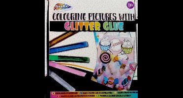 Grafix Kleurset Glitter Glue Junior Papier/lijm 6-delig