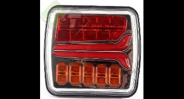 achterlicht led vierkant 25x leds - rechts - aanhangerverlichting - achterlichten - ledlamp - led achterlicht