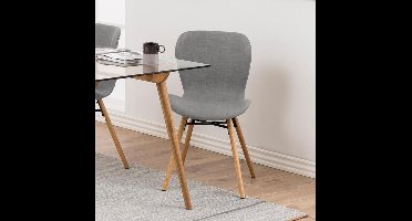 2x Sohome Eetkamerstoel Jasmaine - Lichtgrijs