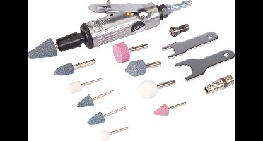 Silverline Pneumatische slijpset - 160 mm - 15-delig - variabele snelheid - gepolijst afwerking