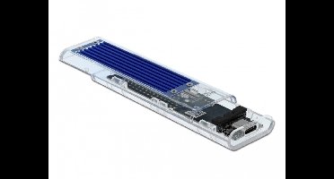 Externe behuizing voor M.2 NVME PCIe SSD met USB Type-C vrouwelijke transparant