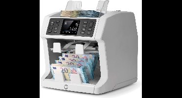 Safescan 2985-SX Geldtelmachine die snel de waarde van ongesorteerde biljetten telt en deze sorteert - Biljettelmachine met 7-voudige valsgelddetectie - Biljetteller met meertalige interface