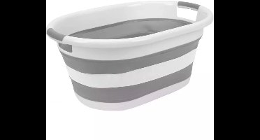 Benson Opvouwbare wasmand - 39 liter - ruimtebesparend - grijs - siliconen handvatten