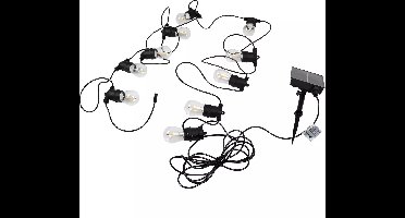 Benson Solar LED lichtsnoer - 8 meter - Warm wit - 10 lampen - Waterbestendig IP44