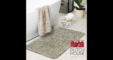 Dutch House Badmat Caen - Badmat 60x90cm - Grijs - Antislip - Badmatten - Anti Slip Douchemat - Badkamer Mat - Snel Absorberend - Snel Drogende Badmat