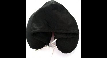 S&E Hooded U-vormig Reiskussen – Neksteun met Capuchon voor Comfortabel Slapen - Zwart