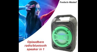 Oplaadbare Radio en Bluetooth Speaker in 1