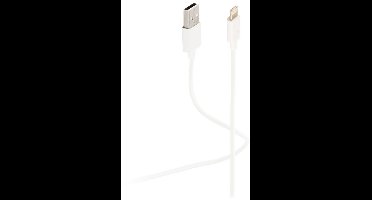 Flexline®--USB Lade-Sync Kabel, USB A Stecker auf 8-Pin Stecker, 2.0, ABS, weiß, 3,0m