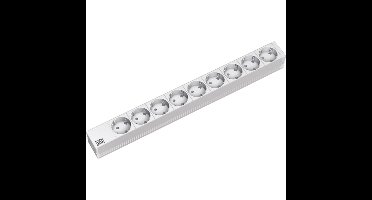 Bachmann 333.401 19 inch Stekkerdoos voor patchkast 1 HE Geaarde contactdoos Lichtgrijs