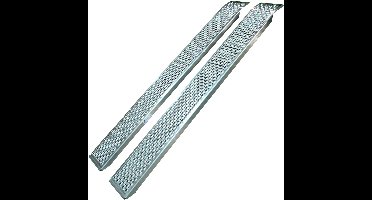 Set oprijplaten recht aluminium 2500 x 260 - Oprijplaten 2 stuks - Voor aanhangers - Draagvermogen zie beschrijving - Novio