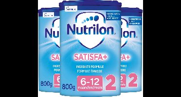 Nutrilon Satisfa+ 2 - Ingedikte Opvolgmelk - Baby 6-12 maanden - Babymelk in Poeder voor Flesvoeding - 3 x 800g
