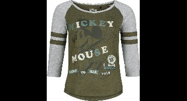 Mickey Mouse Kind To All Pals Dames Shirt met lange mouwen - groen/grijs - XL