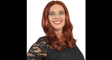 Comedia verkleed pruik - koper/bruin - lang haar - carnaval/feestartikelen