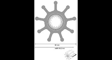 Johnson waaier voor F9 pomp, neopreen