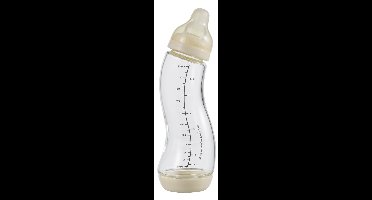 Difrax Natural Glazen S-babyfles - 250 ml - Anti Koliek - Creme - 1 Stuk