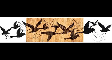 Enzo Decoratief houten wandaccessoire | Houten lijst | 111 x 25 cm - Asir Group - Wanddecoratie - Zwart - Hout; Metaal