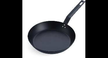 BK Solid Steel BBQ koekenpan 26cm - plaatstaal - carbon staal - Gietijzer handgreep - ovengeschikt tot 230°C - barbecue - handwas - BBQ set