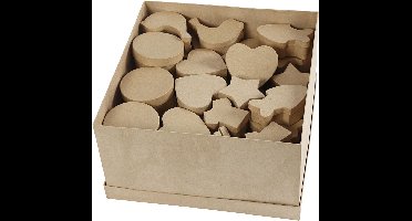 Handgemaakte Dozen Papier-maché - DIY Papier-maché Dozen Set - Creatieve Dozen voor Knutselen - Decoratieve Dozen Set - Papier-maché Dozen Assortiment - 6-11 cm - 63 Stuks