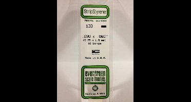 Evergreen Modelbouwdecoratie - 133 Strip 0,8mmX1,5mmX35cm - 10 stuks Styreen