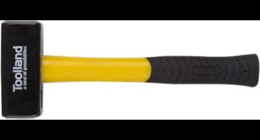 Toolland Moker, stalen kop 1500 g, glasvezelsteel voor kacht & duurzaamheid, geel/zwart