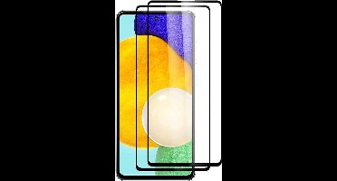 Full cover Screenprotector Geschikt voor Samsung Galaxy A52 5G Screenprotector Galaxy A52 5G gehard glas Zwart - 2 Stuks