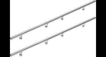 MONZANA® RVS Trapleuning 400 cm – Trapreling voor Binnen & Buiten – Roestvrijstalen Leuning met Wandmontage – Zilver