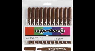 Colortime stiften, lijndikte 5 mm, bruin, 12stuk/ 1 doos