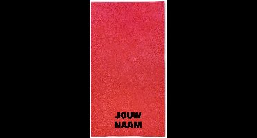 Strandlaken met naam rood 100x200cm
