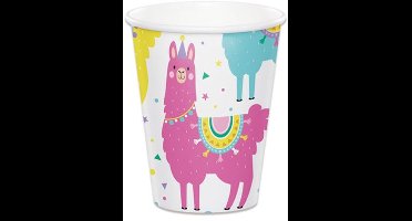 Witbaard Feestbekers Llama Party 266 Ml Karton 8 Stuks