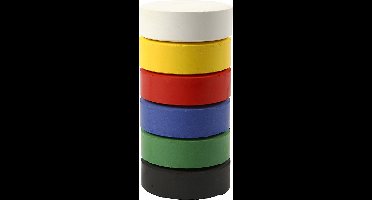 Waterverf, H: 19 mm, d 57 mm, primair kleuren, 6 stuk/ 1 doos