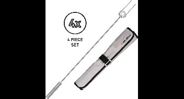 Solo Stove-vuurkorfspiezen. 4-Delige set. Inclusief beschermende behuizing, accessoires voor de vuurkorf. Tweeledig, roestvrijstaal, lengte: 91,44 cm.