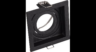 Spot Armatuur GU10 - Torna Kenan - GU10 Inbouwspot - Vierkant - 1-lichts - Zwart - Aluminium - Verdiept - Kantelbaar - Ø90