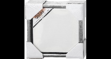 Canvas met lijst, afm 20x20 cm, 360 gr, antiek zilver, wit, 1 stuk
