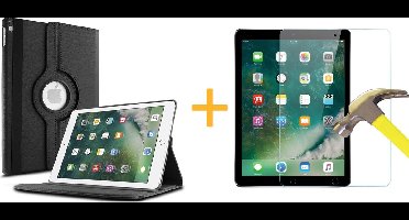 Hoes geschikt voor Apple iPad Mini (2019) / Mini 4 Hoes + Screenprotector - Book Case 360 Graden Draaibare Cover - Zwart